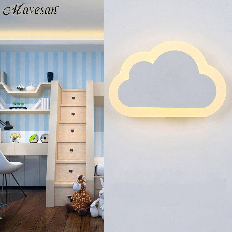 Aplique LED infantil en forma de nube