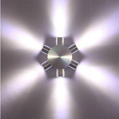 Aplique LED de aluminio con 6 fuentes de luz