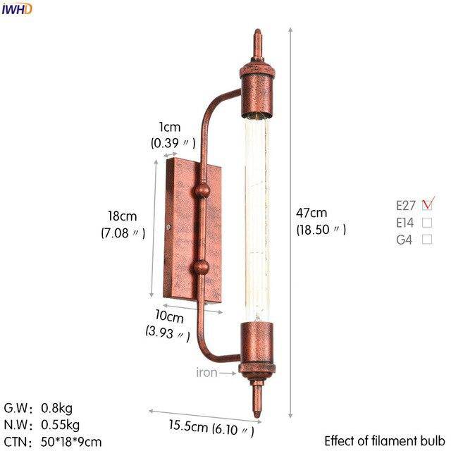 wall lamp Antique LED wall mounted Rustic tube