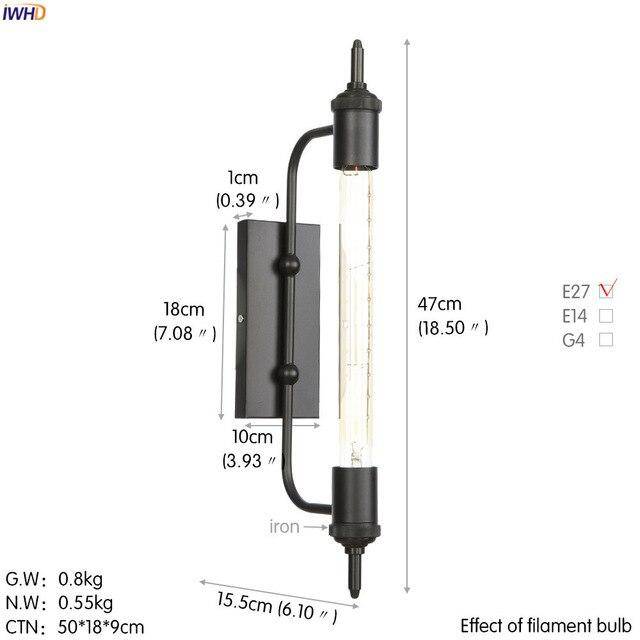 wall lamp Antique LED wall mounted Rustic tube