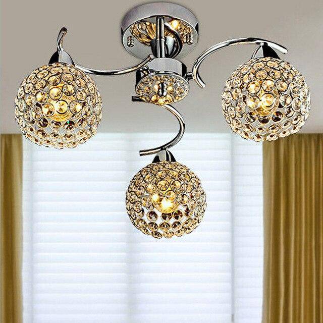 Plafonnier chromé en cristal Decor