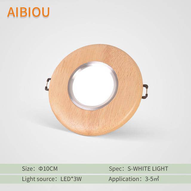 Foco LED de madera Aibiou