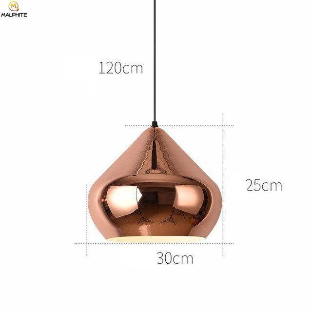 pendant light pink gold design of various shapes