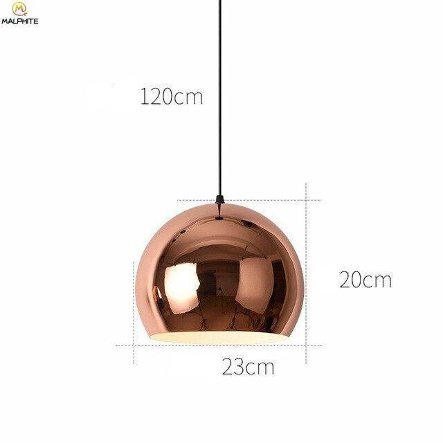 Lámpara de suspensión design oro rosa en varias formas