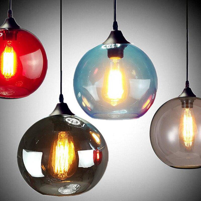 pendant light Loft colored glass ball