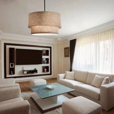 pendant light Cylindrical LED in fabric Foyer