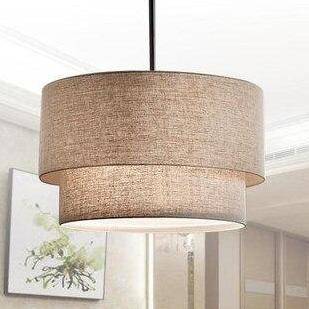 pendant light Cylindrical LED in fabric Foyer