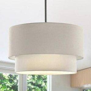 pendant light Cylindrical LED in fabric Foyer