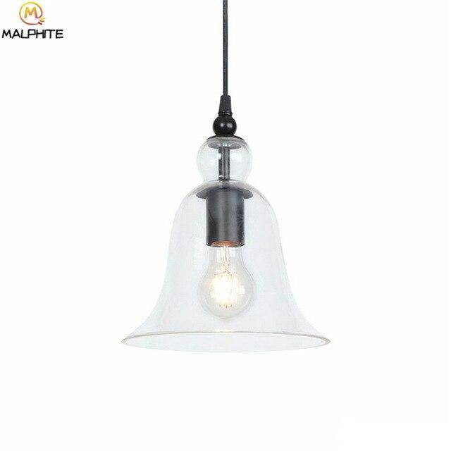 pendant light bell-shaped glass, colored