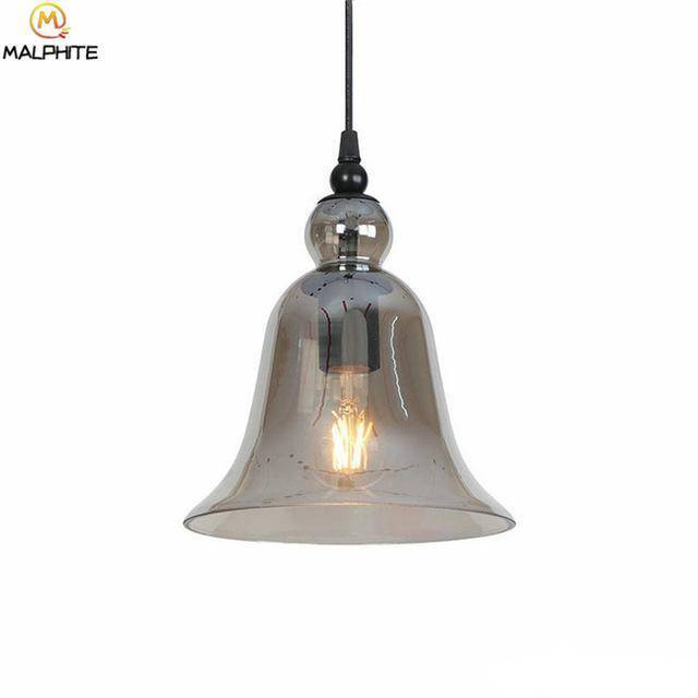 pendant light bell-shaped glass, colored