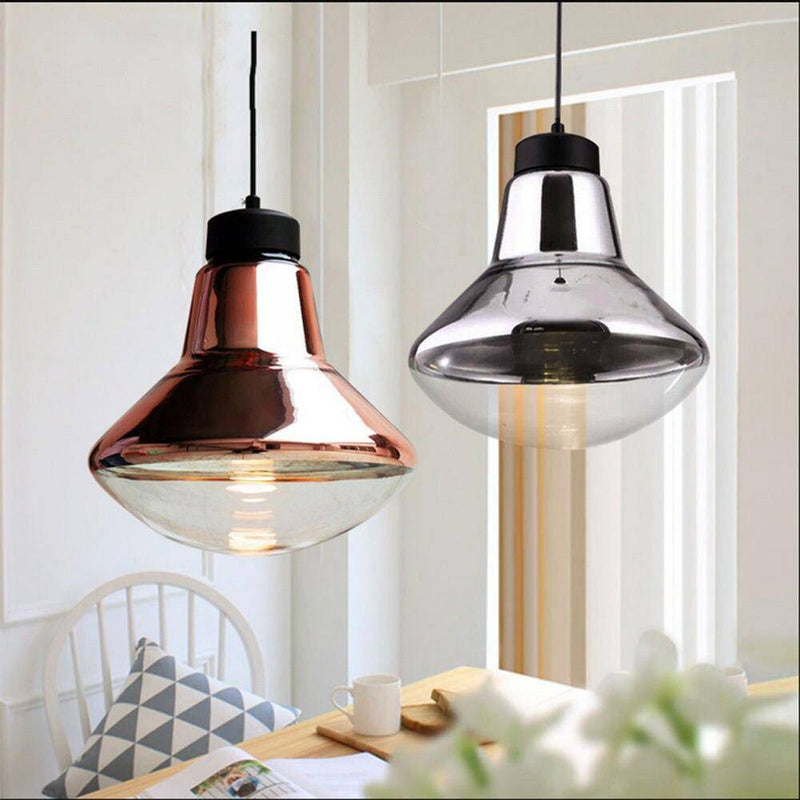 pendant light LED design in chrome-plated glass Bronze