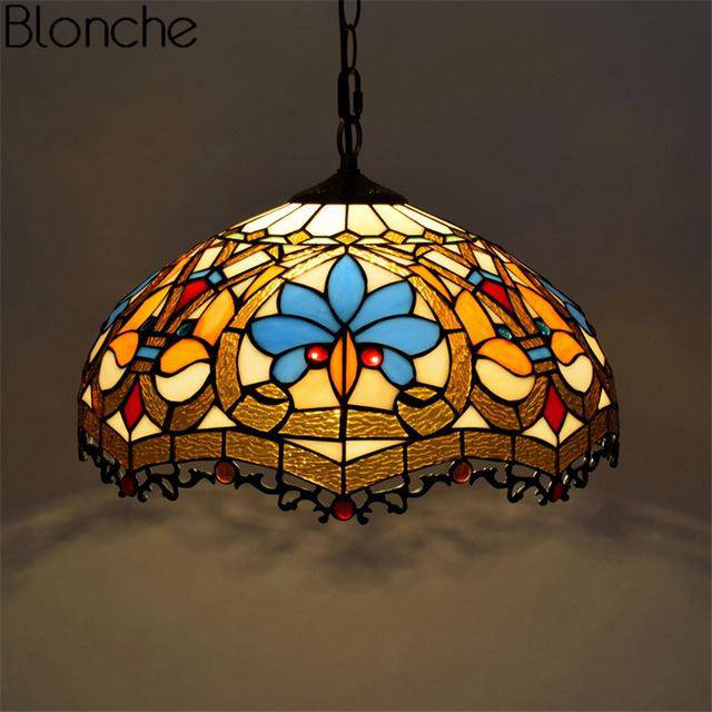 pendant light tiffany stained glass Mediteraneen