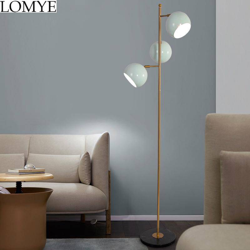 Floor lamp LED gold design with white adjustable lamps