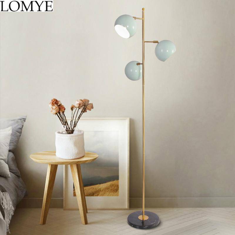 Floor lamp LED gold design with white adjustable lamps