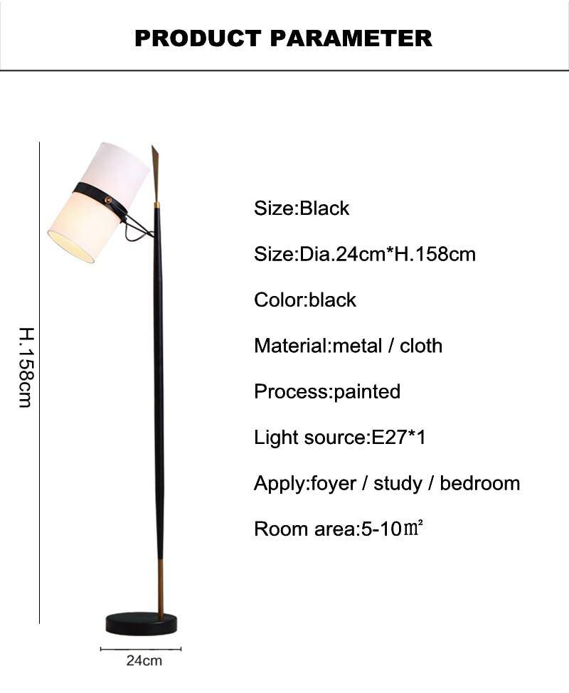 Lámpara de pie design con pantalla ajustable