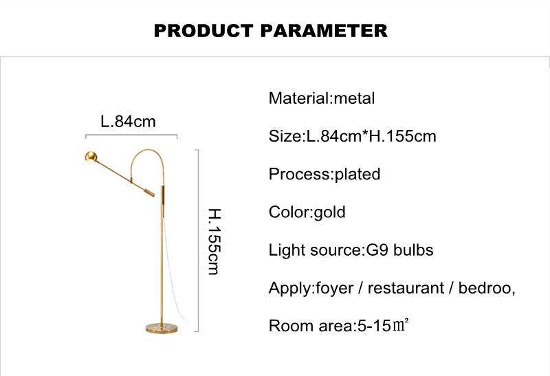 Floor lamp design gold rounded Designer