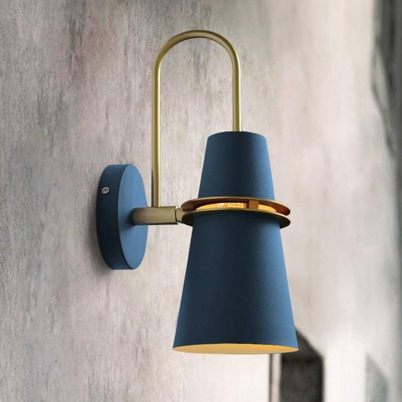 wall lamp conical LED design in coloured metal Retro