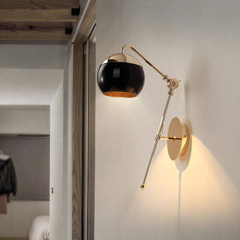 Lámpara de pared design oro con LED ajustable