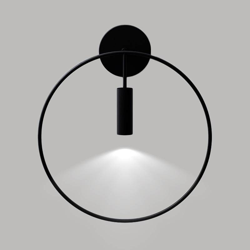 Lámpara de pared design con foco y línea redonda de metal