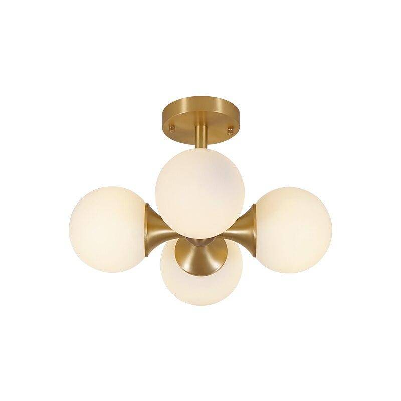 Lámpara de techo LED design oro con bolas de cristal