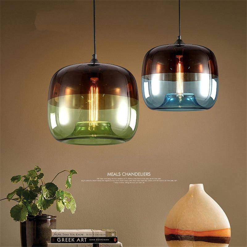 pendant light Apple LED colored glass design