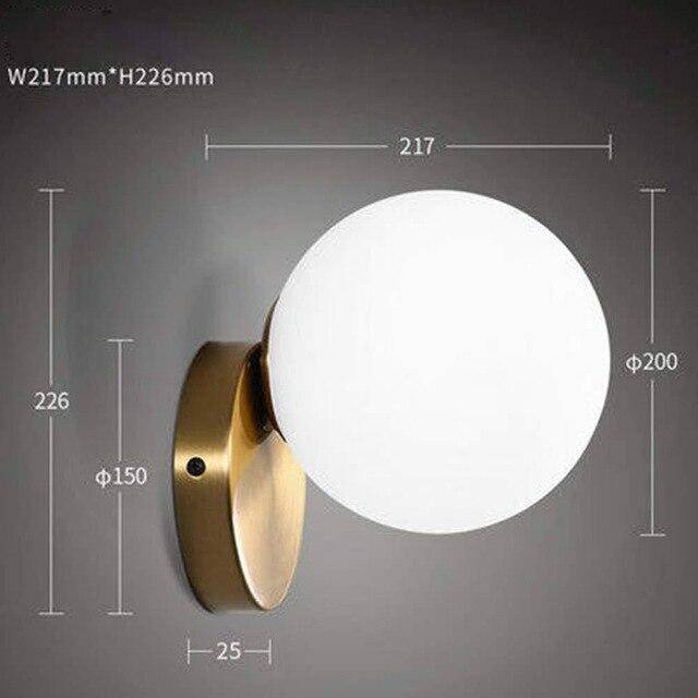 wall lamp gold wall and glass ball Frost