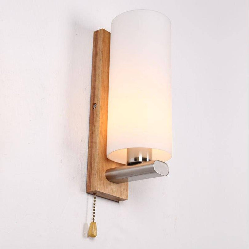wall lamp wooden wall and lampshade glass Ashtree