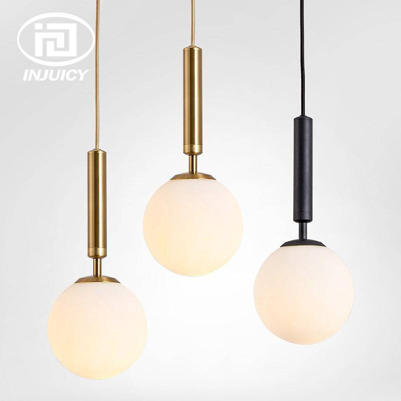 Lámpara de suspensión design Bola de cristal LED y soporte cilíndrico