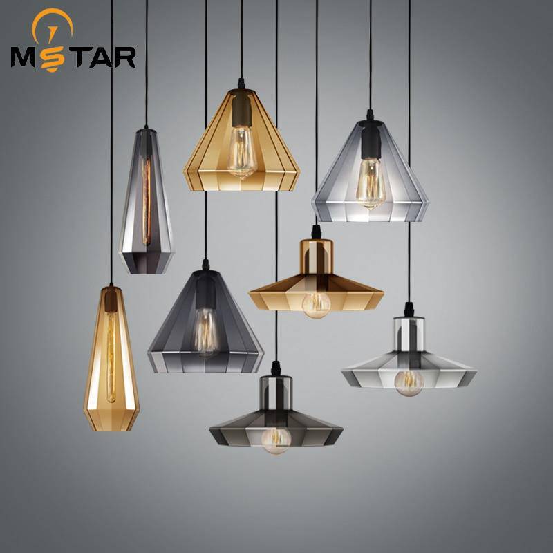 pendant light in smoked glass in Retro color