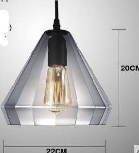 pendant light in smoked glass in Retro color