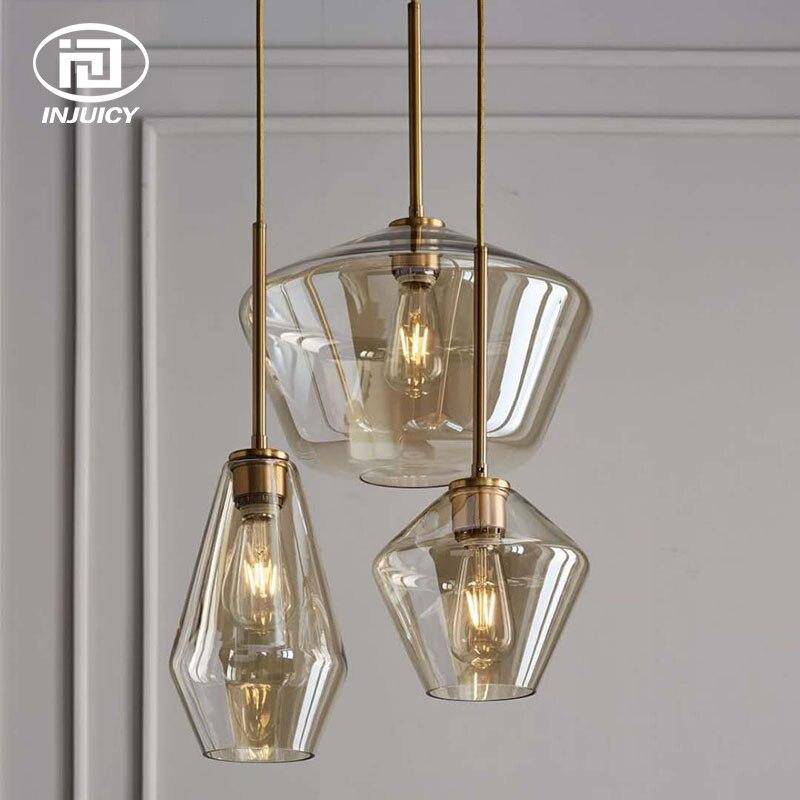 pendant light in brown smoked glass of several shapes Cognac