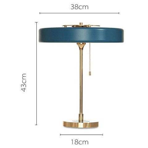 Bedside lamp gold and lampshade black metal cylindrical Mesa