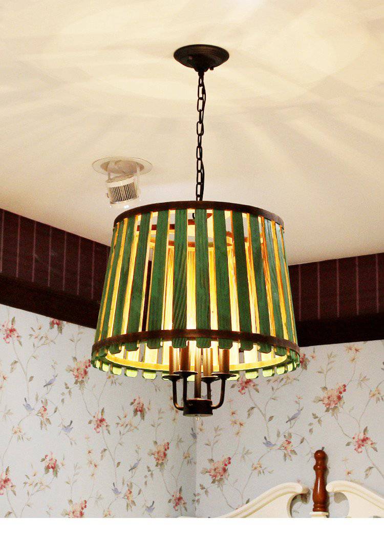 pendant light Antique wooden barrel Bucket