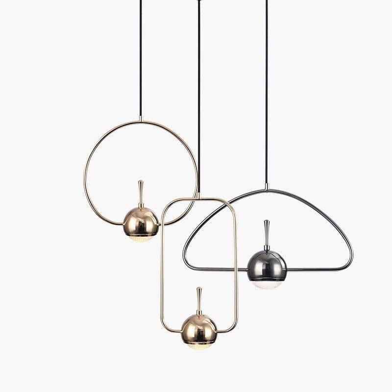 Suspension design à LED formes chromés Industrial