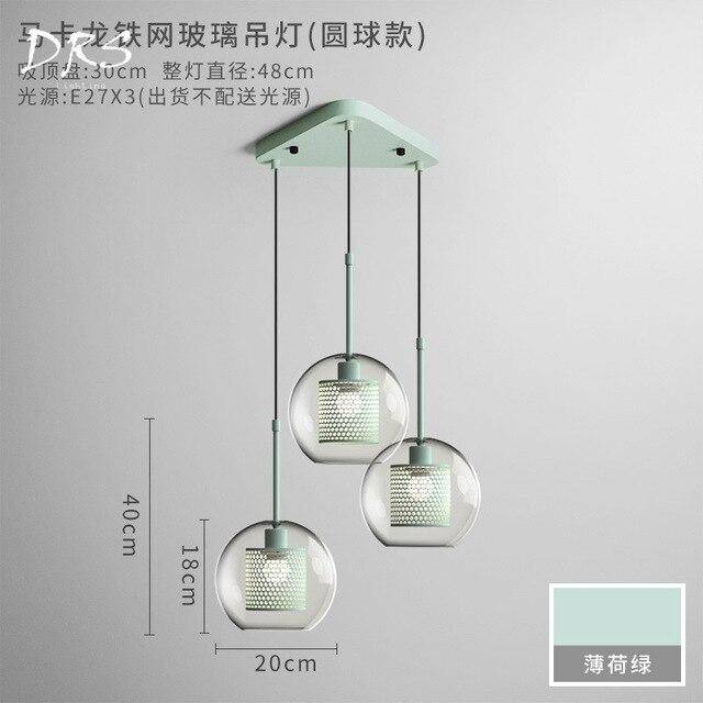 pendant light LED cage design in glass ball