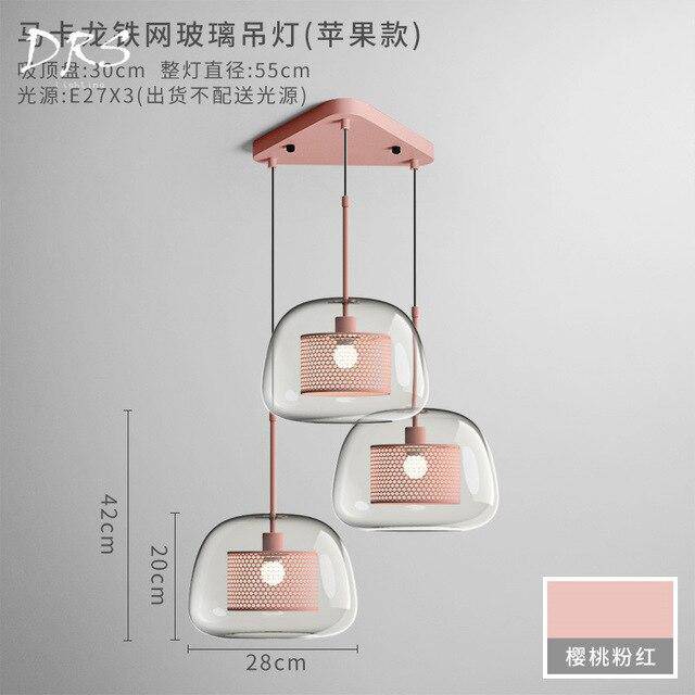 pendant light LED cage design in glass ball