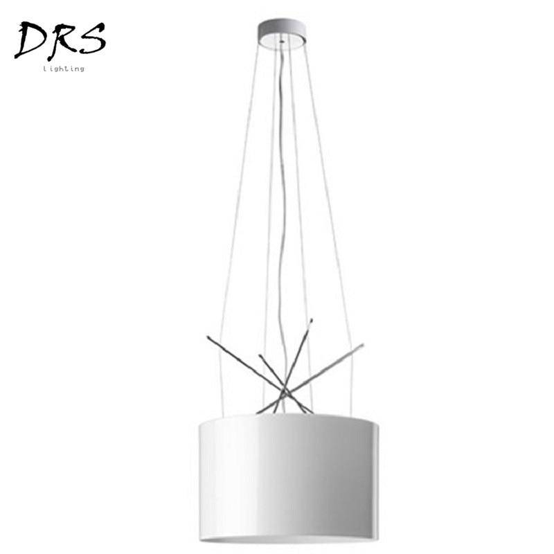 pendant light design lampshade cylindrical and chromed sticks Ray