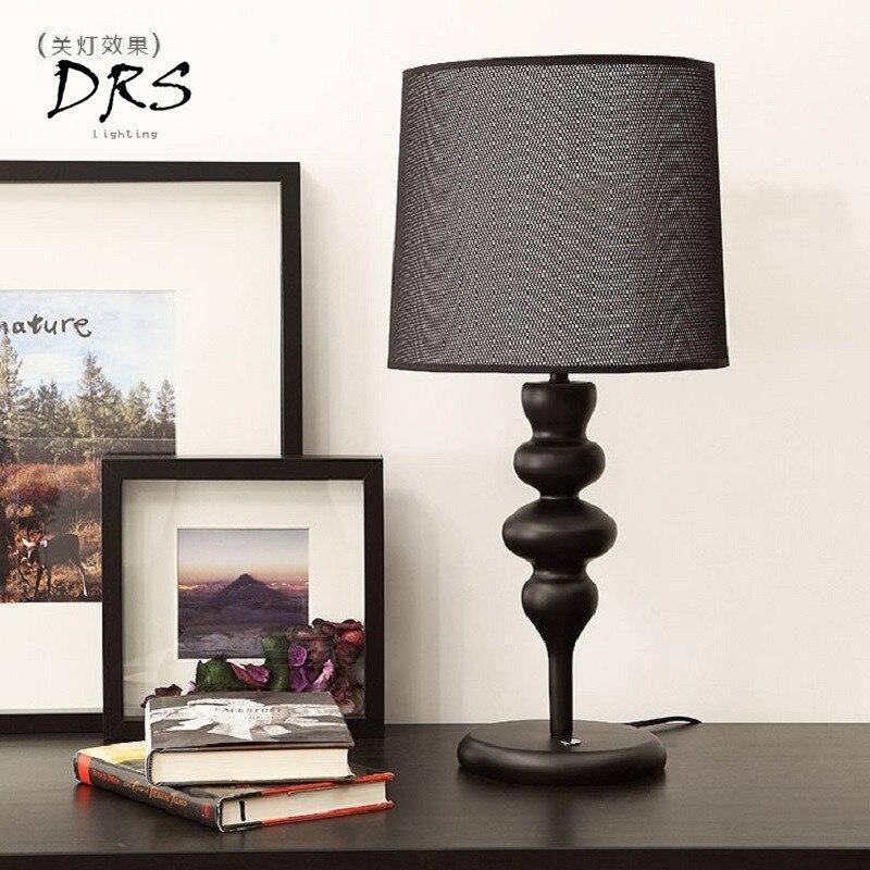 LED bedside lamp with lampshade in European fabric