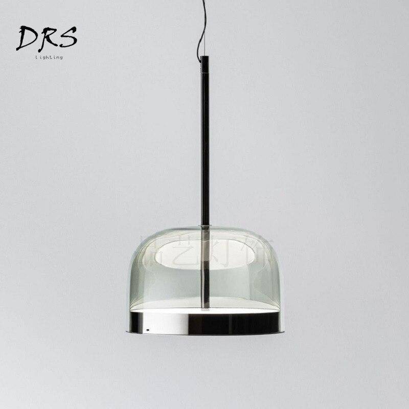 Suspension design en verre et chromée à LED Single