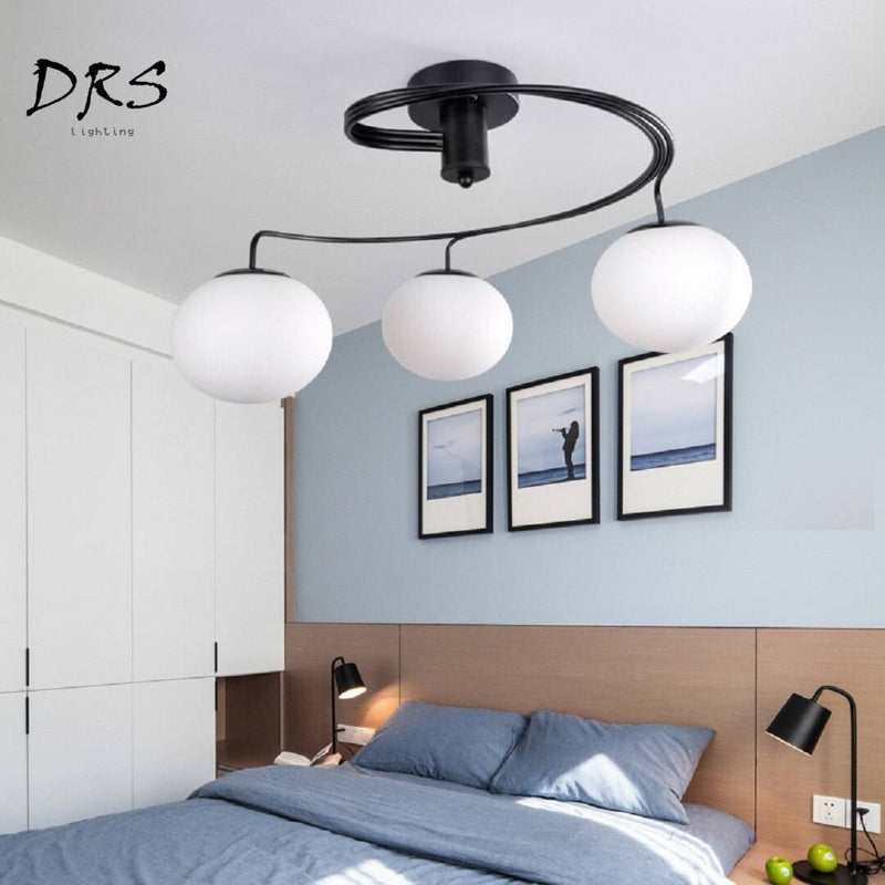 LED spiral ceiling light with glass balls Ball