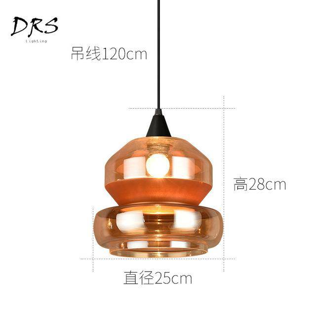 Lámpara de suspensión design vidrio ahumado marrón en varias formas