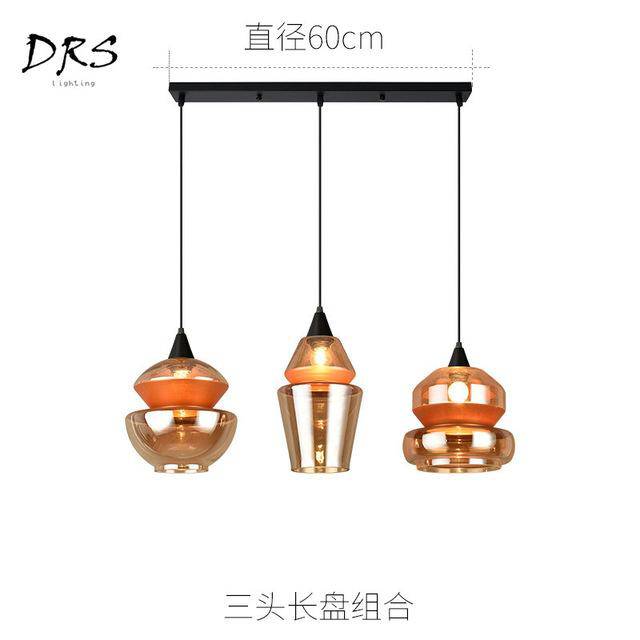 Lámpara de suspensión design vidrio ahumado marrón en varias formas