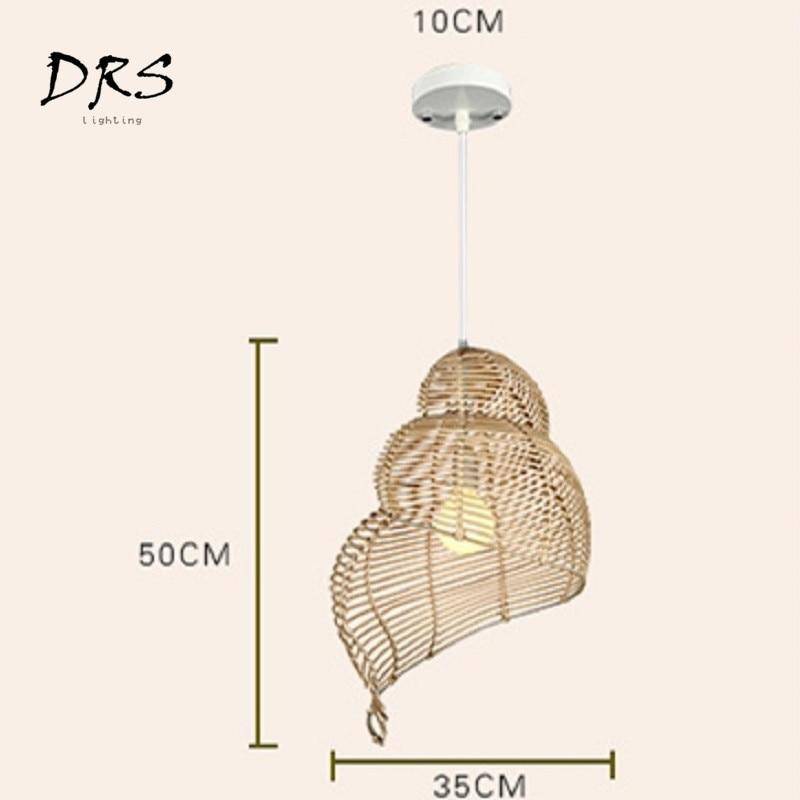 Lámpara de suspensión Espiral de madera asiática