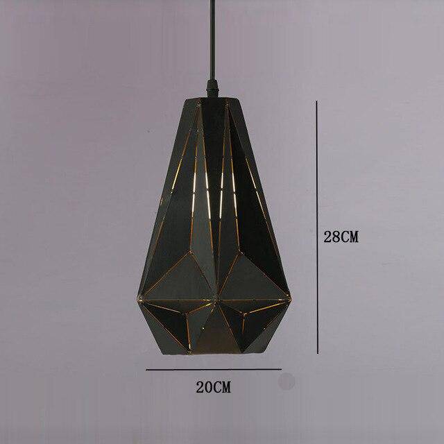 Lámpara de suspensión design retro black metal Loft