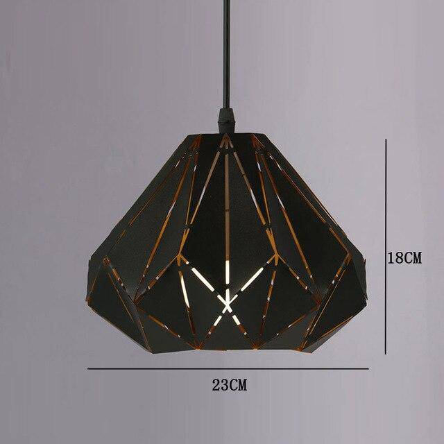Lámpara de suspensión design retro black metal Loft