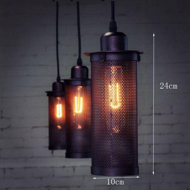 pendant light vintage and industrial with grill