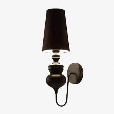 wall lamp rustic wall with lampshade (black, white, gold or chrome)