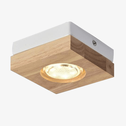 Foco LED cuadrado de madera Botimi