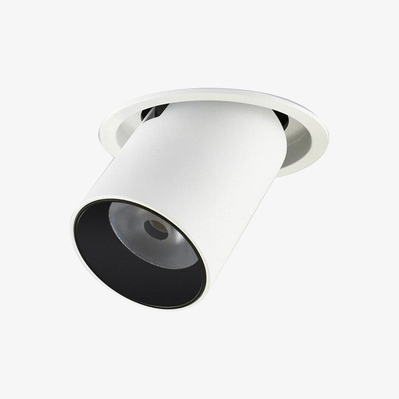 Spot encastré moderne pivotable LED en métal blanc