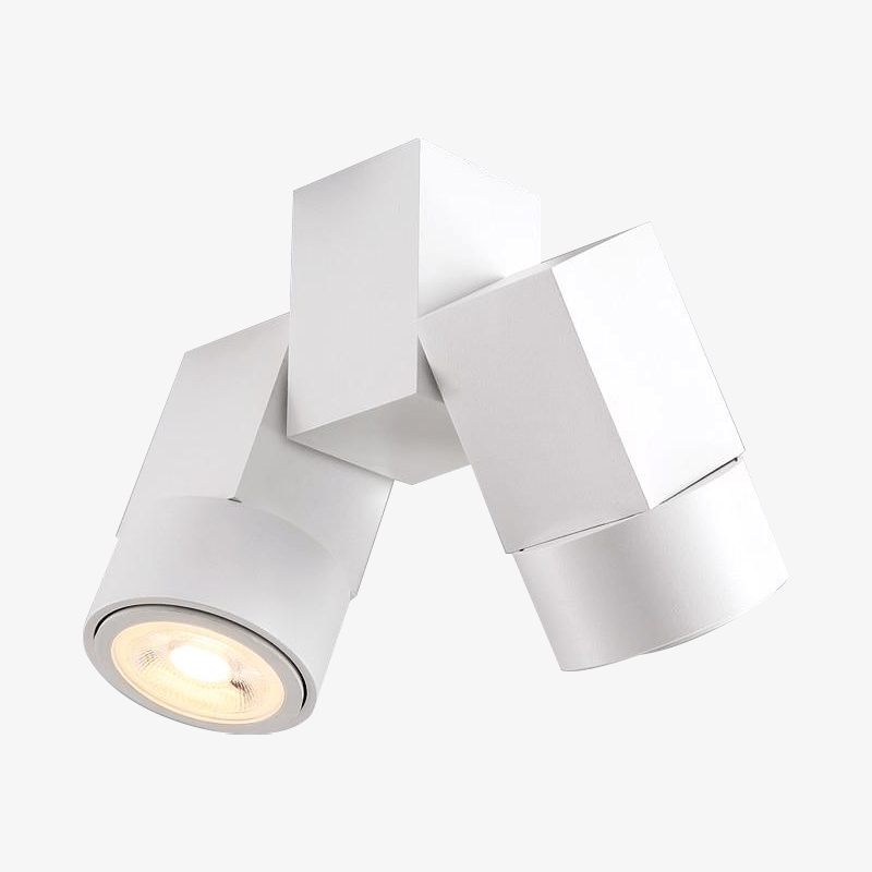 Moderno foco con doble LED en aluminio blanco